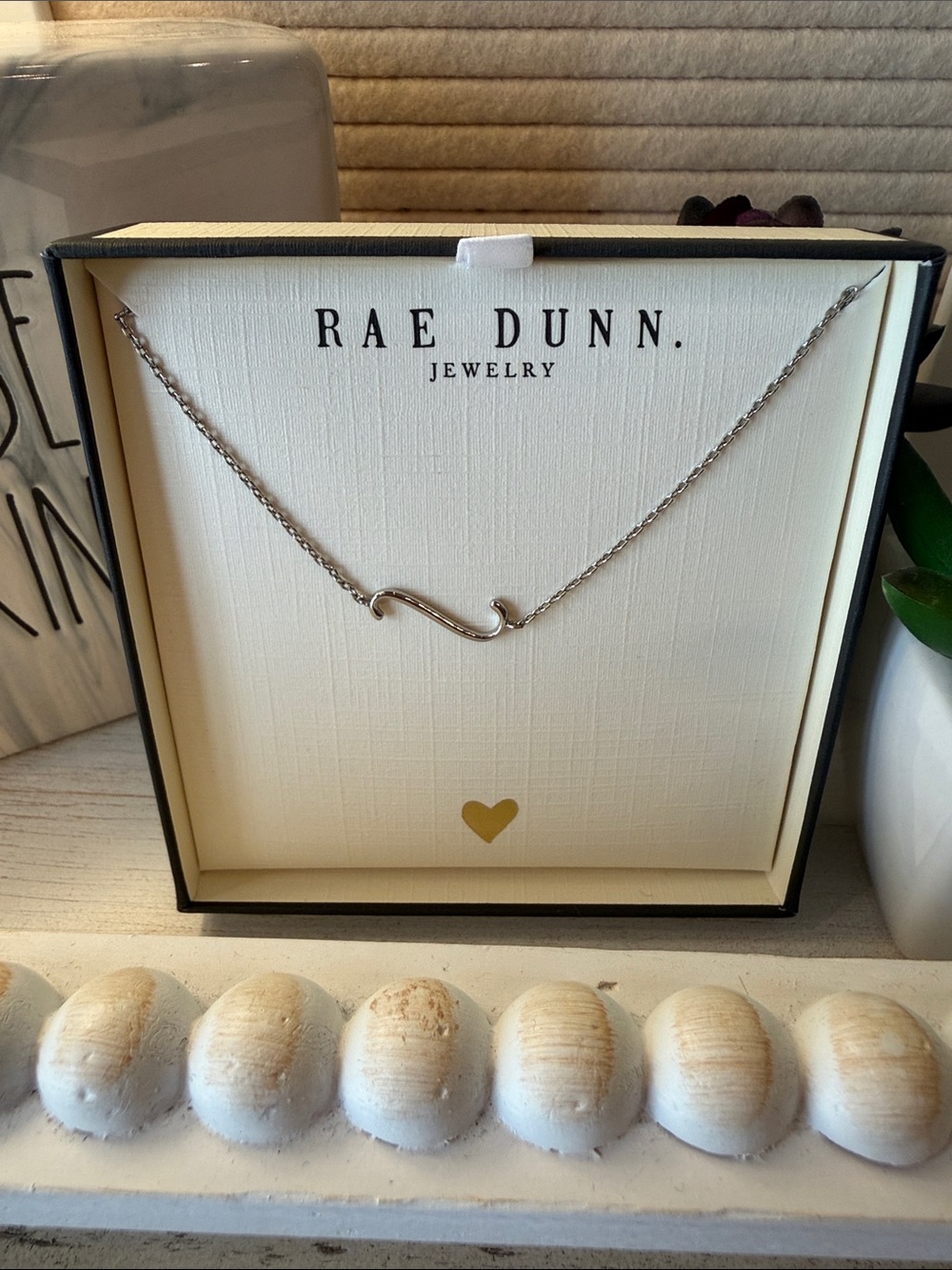 🩶 Rae Dunn Silver Tone Letter “S” Necklace